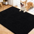 thumbnail image 1 of Buganda Dog Door Mats and Rugs, Washable Mat for Dog Paws, Absorbs Moisture and Dirt, Chenille Indoor Door Mats, 40x32, Black, 1 of 8