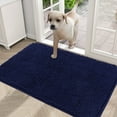 thumbnail image 1 of Buganda Dog Door Mats and Rugs, Washable Mat for Dog Paws, Absorbs Moisture and Dirt, Chenille Indoor Door Mats, 48x30, Navy Blue, 1 of 9