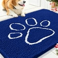 thumbnail image 1 of Buganda Dog Door Mats for Muddy Paws, Washable Dirt Trapper Front Door Rugs, Non-Slip Absorbent Chenille Indoor Doormats(30"x20", Navy), 1 of 9