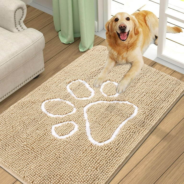 Buganda Dog Door Mats for Muddy Paws, Washable Dirt Trapper Indoor