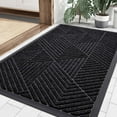 thumbnail image 1 of Buganda Door Mat Outside, Heavy Duty Rubber Front Doormat, Dirt Trapper Waterproof Door rugs for Outdoor Entey, 29.5"x 17" Inch, Black, 1 of 8