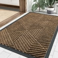 thumbnail image 1 of Buganda Door Mat Outside, Heavy Duty Rubber Front Doormat, Dirt Trapper Waterproof Door rugs for Outdoor Entey, 36"x 24" Inch, Brown, 1 of 8