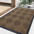 thumbnail image 1 of Buganda Door Mat Outside, Non Slip Rubber Doormat, Low Profile Dirt Trapper Welcome Mat, Heavy Duty Entrance Mat, 35"x23", Brown, 1 of 7