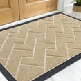 thumbnail image 1 of Buganda Door Mat Outside, Waterproof Low Profile Welcome Mat, Heavy Duty Rubber Doormats for Outside Entry 29.5x17, Beige, 1 of 8