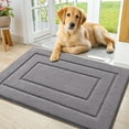 thumbnail image 1 of Buganda Door Mat for Inside, Absorbs Moisture and Low Profile Doormat Outdoor, Dirt Trapper Rugs for Entryway, 20"x30", Grey, 1 of 8