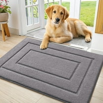 Buganda Door Mat for Inside, Absorbs Moisture and Low Profile Doormat Outdoor, Dirt Trapper Rugs for Entryway, 20"x30", Grey