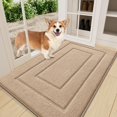 thumbnail image 1 of Buganda Door Mat for Inside, Absorbs Moisture and Low Profile Doormat Outdoor, Dirt Trapper Rugs for Entryway, 24"x36", Beige, 1 of 8