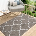 thumbnail image 1 of Buganda Extra Large Indoor Door Mat, 32"x 40", Non Slip Low-Profile Entrance Rug Front Inside Doormats Dirt Trapper Entry Door Rugs for Entryway, Brown Trellis, 1 of 9