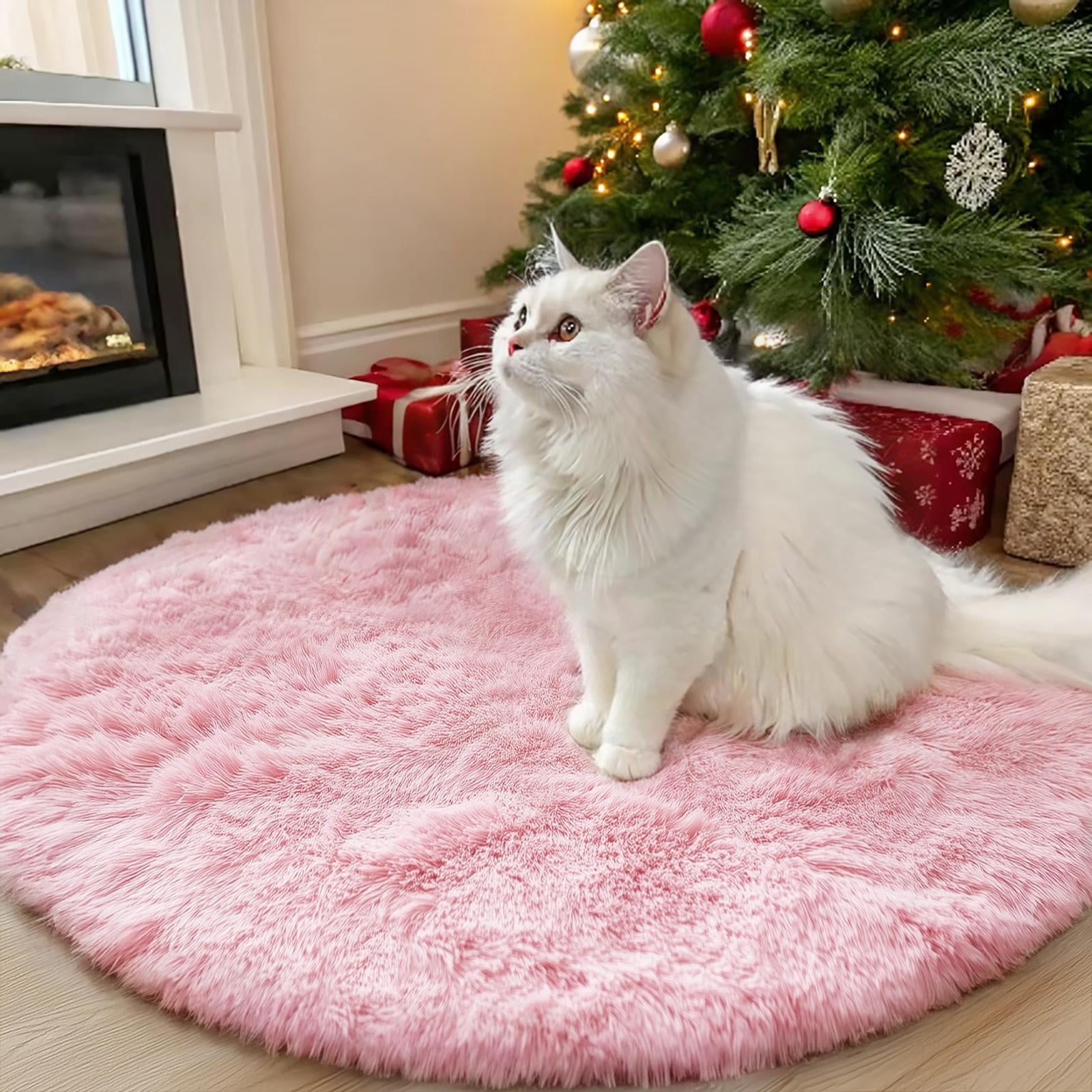 Pink Rug Inspiration Buganda Fluffy Area Rugs, Round Area Rug for Living Room, Soft ...