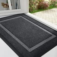 thumbnail image 1 of Buganda Front Door Mat, Heavy Duty Rubber Door Mat Outside, Low Profile Dirt Trapper Welcome Mat, Waterproof Easy to Clean Doormat, Grey, 35"x23", 1 of 8