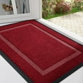 thumbnail image 1 of Buganda Front Door Mat, Heavy Duty Rubber Door Mat Outside, Low Profile Dirt Trapper Welcome Mat, Waterproof Easy to Clean Doormat, Wine Red, 47"x32", 1 of 7