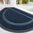 thumbnail image 1 of Buganda Half Round Door Mat, Heavy Duty Rubber Entrance Mat, Low Profile Dirt Trapper Doormat Outside, 36" x 24", Navy Blue, 1 of 7