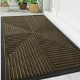 thumbnail image 1 of Buganda Heavy Duty Rubber Door Mat for Outside Entry, 32" x 47" Non-Slip Waterproof Doormat for Inside, Low Profile Dirt Trapper Doormat, Brown, 1 of 10