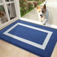 thumbnail image 1 of Buganda Indoor Door Mat, 17"x 30", Non Slip Low-Profile Entrance Rug Front Inside Doormats Dirt Trapper Entry Door Rugs for Entryway, Navy Blue, 1 of 9