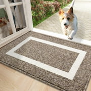 Buganda Indoor Door Mat, 20"x 32", Non Slip Low-Profile Entrance Rug Front Inside Doormats Dirt Trapper Entry Door Rugs for Entryway, Brown