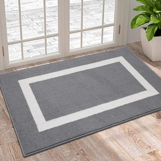 ANMINY Front Doormat Entrance Shoe Mat Waterproof PVC Non Slip Rug Outdoor  Indoor,16x24 Grey