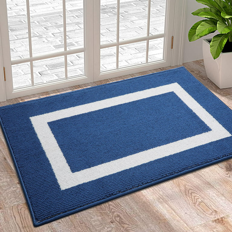 BUAGETUP 1 Blue And White Striped Doormat 24 X 35 Front Porch Rug