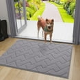 thumbnail image 1 of Buganda Indoor Doormat for Entrance, Washable Dirt Trapper Front Door Rug, Absorbent Non-Slip Low-Profile Door Mat(30"x17", Grey), 1 of 9