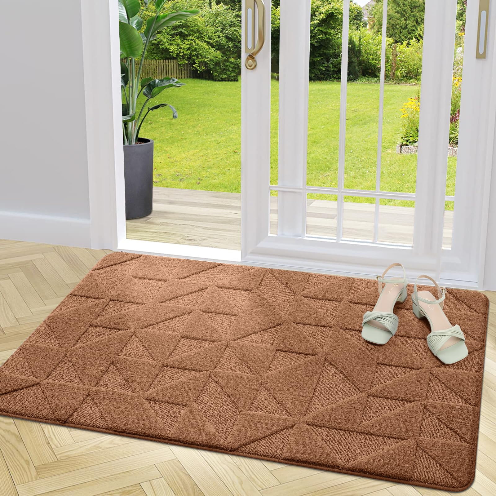 Buganda Indoor Doormats, Absorbent Trapper Dirt Door Mats, Non Slip Low