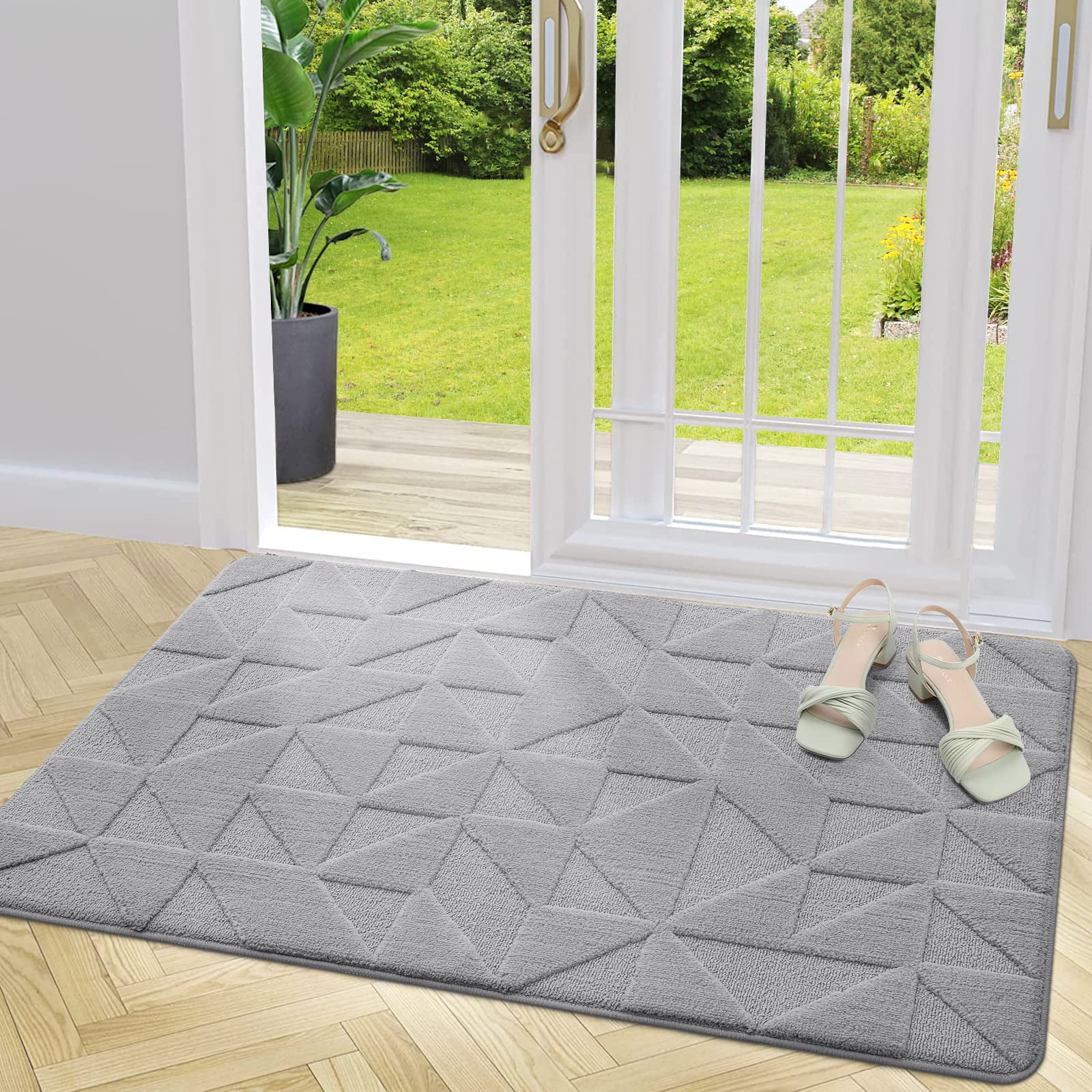 Buganda Indoor Doormats, Absorbent Trapper Dirt Door Mats, Non Slip Low