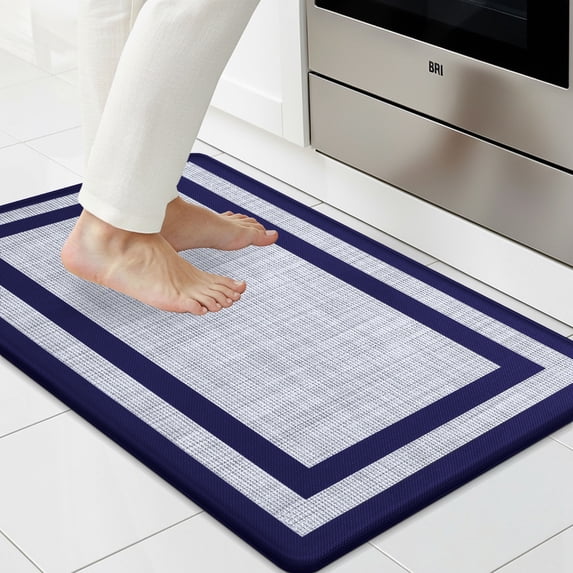 Buganda Kitchen Mats Anti Fatigue, Washable Rugs for Kitchen, Non Slip Kitchen Mats for Floor, 17.3"x29", Navy Blue