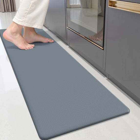 Buganda Kitchen Mats, Non Slip Waterproof Rugs in Front of Sink, Anti Fatigue Kitchen Mats for Floor, 17.3"x59", Grey