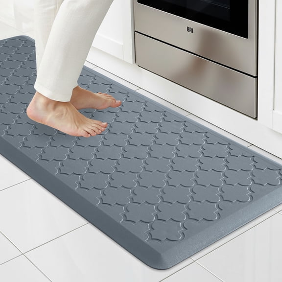 Buganda Kitchen Mats for Floor, Anti Fatigue Cushioned Kitchen Rugs, Non Slip Waterproof Floor Mats for in Front of Sink,17.3"x48", Grey