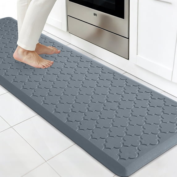 Buganda Kitchen Mats for Floor, Anti Fatigue Cushioned Kitchen Rugs, Non Slip Waterproof Floor Mats for in Front of Sink,17.3"x59", Grey