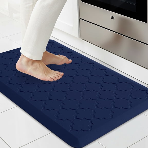 Buganda Kitchen Mats for Floor, Anti Fatigue Cushioned Kitchen Rugs, Non Slip Waterproof Floor Mats for in Front of Sink,17.3"x29", Navy Blue