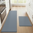 thumbnail image 1 of Buganda Kitchen Rugs and Mats, Sets of 2 Non Slip Waterproof kitchen Rugs, Anti Fatigue Kitchen Mats for Floor, 17.3"x59"+17.3"x29", Grey, 1 of 9