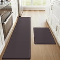 thumbnail image 1 of Buganda Kitchen Rugs and Mats, Sets of 2 Non Slip Waterproof kitchen Rugs, Anti Fatigue Kitchen Mats for Floor, 17.3"x70"+17.3"x29", Chocolate, 1 of 9