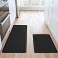 thumbnail image 1 of Buganda Kitchen Rugs and Mats, Sets of 2 Runner Rugs, Anti Fatigue Kitchen Rugs, Non Slip Waterproof Floor Mats, 17.3"x48"+17.3"x29", Black, 1 of 9