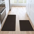 thumbnail image 1 of Buganda Kitchen Rugs and Mats, Sets of 2 Runner Rugs, Anti Fatigue Kitchen Rugs, Non Slip Waterproof Floor Mats, 17.3"x48"+17.3"x29", Brown, 1 of 9