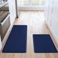 thumbnail image 1 of Buganda Kitchen Rugs and Mats, Sets of 2 Runner Rugs, Anti Fatigue Kitchen Rugs, Non Slip Waterproof Floor Mats, 17.3"x48"+17.3"x29", Navy Blue, 1 of 9