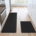 thumbnail image 1 of Buganda Kitchen Rugs and Mats, Sets of 2 Runner Rugs, Anti Fatigue Kitchen Rugs, Non Slip Waterproof Floor Mats, 17.3"x59"+17.3"x29", Black, 1 of 9