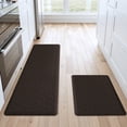 thumbnail image 1 of Buganda Kitchen Rugs and Mats, Sets of 2 Runner Rugs, Anti Fatigue Kitchen Rugs, Non Slip Waterproof Floor Mats, 17.3"x59"+17.3"x29", Brown, 1 of 9