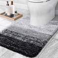 thumbnail image 1 of Buganda Luxury U-Shaped Bathroom Rugs, Super Soft and Absorbent Microfiber Toilet Bath Mats, Non-Slip Contour Bathroom Carpets with Rubber Backing, 20X24, Black, 1 of 7
