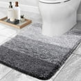 thumbnail image 1 of Buganda Luxury U-Shaped Bathroom Rugs, Super Soft and Absorbent Microfiber Toilet Bath Mats, Non-Slip Contour Bathroom Carpets with Rubber Backing, 20X24, Grey, 1 of 7