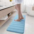 thumbnail image 1 of Buganda Memory Foam Bath Mats Soft Absorbent Bathroom Rugs 17" x 47", Blue, 1 of 8