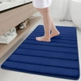 thumbnail image 1 of Buganda Memory Foam Bath Mats Soft Absorbent Bathroom Rugs 17" x 47", Navy Blue, 1 of 9