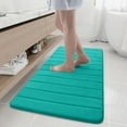 thumbnail image 1 of Buganda Memory Foam Bath Mats Soft Absorbent Bathroom Rugs 17" x 47", Peacock Green, 1 of 9