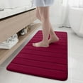 thumbnail image 1 of Buganda Memory Foam Bath Mats Soft Absorbent Bathroom Rugs 17" x 47", Wine Red, 1 of 9