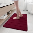 thumbnail image 1 of Buganda Memory Foam Bath Mats Soft Absorbent Bathroom Rugs 24" x 36", Wine Red, 1 of 8