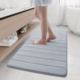 thumbnail image 1 of Buganda Memory Foam Bath Mats Soft Absorbent Bathroom Rugs 24" x 47", Grey, 1 of 8