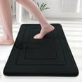 thumbnail image 1 of Buganda Memory Foam Bathroom Rug, Soft and Absorbent Bath Mat, Comfortable Bath Rug Carpet for Bathroom Floor Black 24x16, 1 of 10