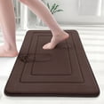 thumbnail image 1 of Buganda Memory Foam Bathroom Rug, Soft and Absorbent Bath Mat, Comfortable Bath Rug Carpet for Bathroom Floor Brown 24x16, 1 of 10