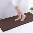 thumbnail image 1 of Buganda Memory Foam Bathroom Rug, Soft and Absorbent Bath Mat, Comfortable Bath Rug Carpet for Bathroom Floor Brown 47x17, 1 of 10