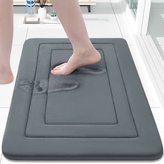 Buganda Memory Foam Bathroom Rug, Soft and Absorbent Bath Mat, Comfortable Bath Rug Carpet for Bathroom Floor Dark Grey 30x20
