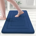 thumbnail image 1 of Buganda Memory Foam Bathroom Rug, Soft and Absorbent Bath Mat, Comfortable Bath Rug Carpet for Bathroom Floor Navy 24x16, 1 of 10