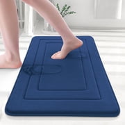 Buganda Memory Foam Bathroom Rug, Soft and Absorbent Bath Mat, Comfortable Bath Rug Carpet for Bathroom Floor Navy 24x16